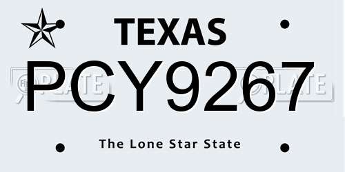 PCY9267 Texas License Plate