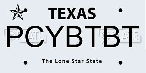PCYBTBT Texas License Plate