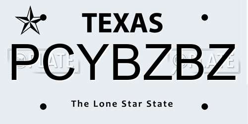 PCYBZBZ Texas License Plate
