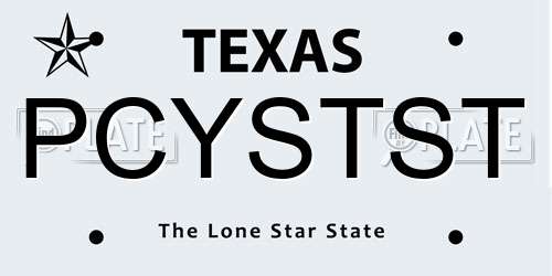 PCYSTST Texas License Plate