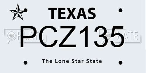 PCZ135 Texas License Plate