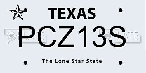PCZ13S Texas License Plate