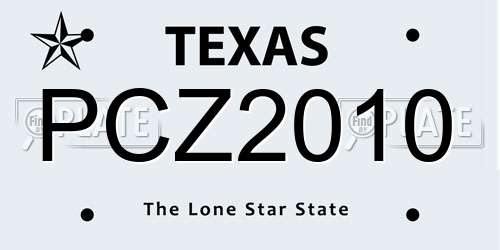 PCZ2010 Texas License Plate