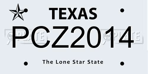 PCZ2014 Texas License Plate