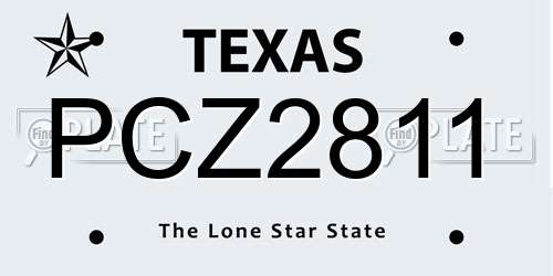 PCZ2811 Texas License Plate