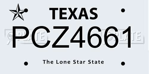 PCZ4661 Texas License Plate