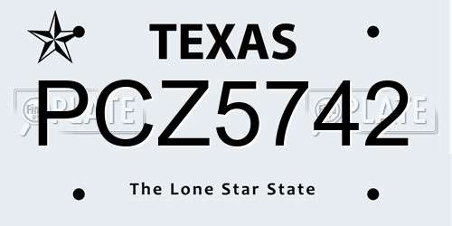 PCZ5742 Texas License Plate