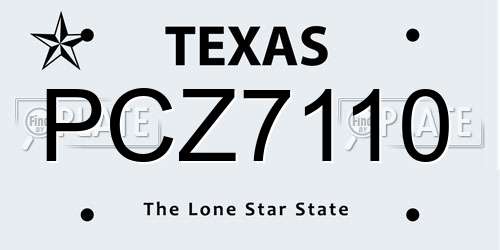 PCZ7110 Texas License Plate