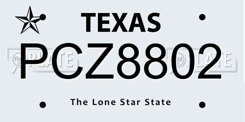 PCZ8802 Texas License Plate