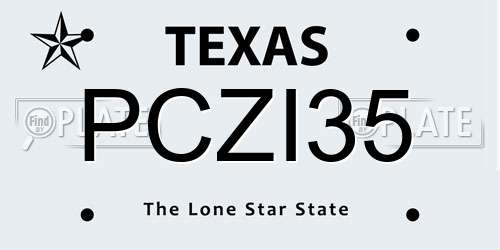 PCZI35 Texas License Plate