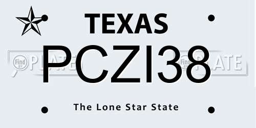 PCZI38 Texas License Plate