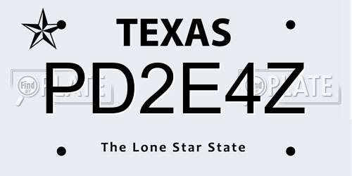 PD2E4Z Texas License Plate