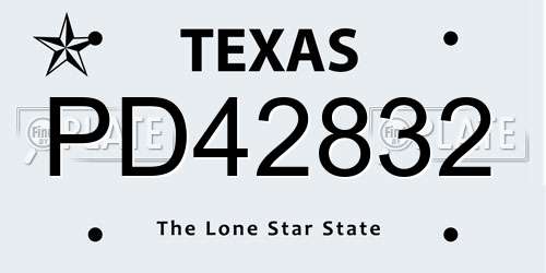 PD42832 Texas License Plate