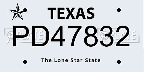 PD47832 Texas License Plate