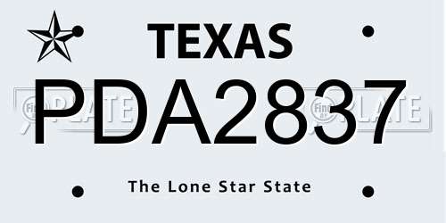 PDA2837 Texas License Plate