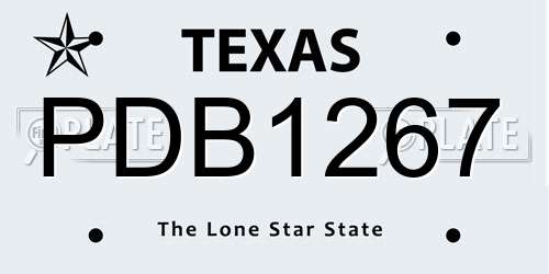 PDB1267 Texas License Plate