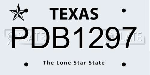 PDB1297 Texas License Plate