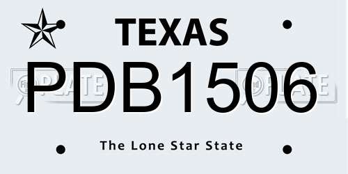 PDB1506 Texas License Plate