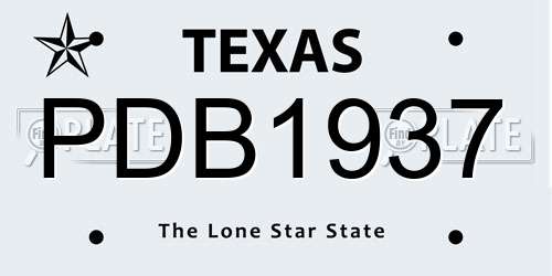 PDB1937 Texas License Plate
