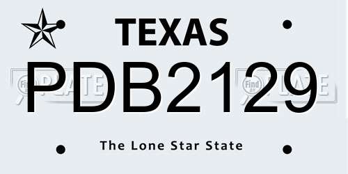 PDB2129 Texas License Plate