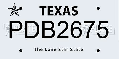 PDB2675 Texas License Plate