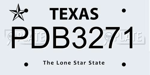 PDB3271 Texas License Plate
