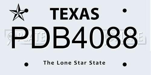 PDB4088 Texas License Plate