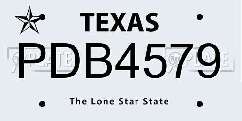 PDB4579 Texas License Plate