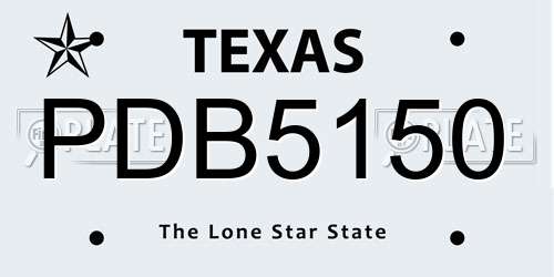 PDB5150 Texas License Plate