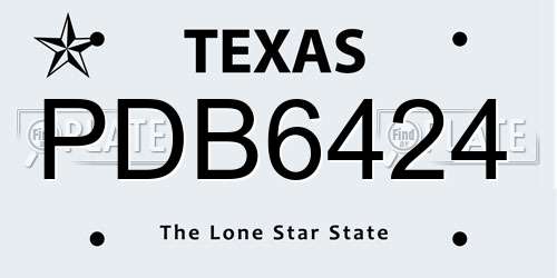 PDB6424 Texas License Plate