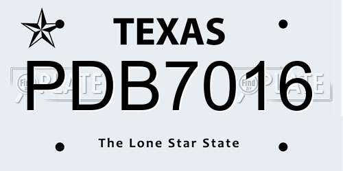 PDB7016 Texas License Plate