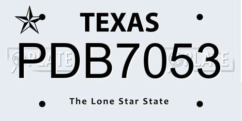 PDB7053 Texas License Plate