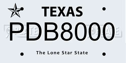 PDB8000 Texas License Plate