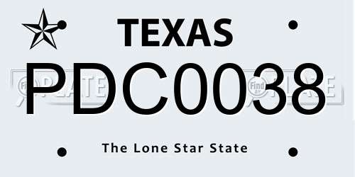 PDC0038 Texas License Plate