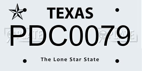 PDC0079 Texas License Plate