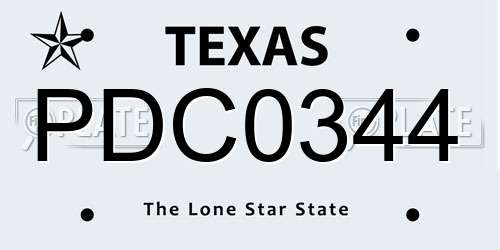 PDC0344 Texas License Plate