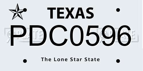 PDC0596 Texas License Plate