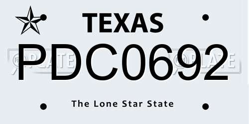 PDC0692 Texas License Plate