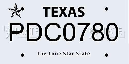 PDC0780 Texas License Plate