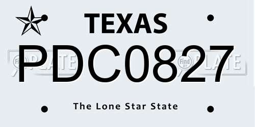 PDC0827 Texas License Plate