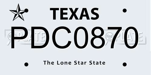 PDC0870 Texas License Plate