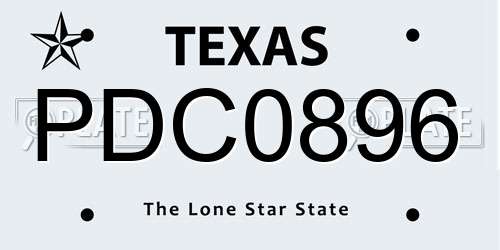 PDC0896 Texas License Plate