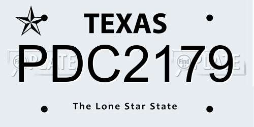 PDC2179 Texas License Plate