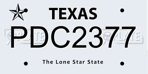 PDC2377 Texas License Plate