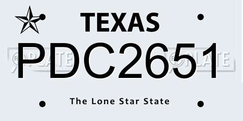 PDC2651 Texas License Plate