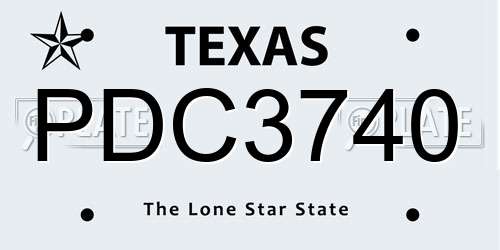 PDC3740 Texas License Plate