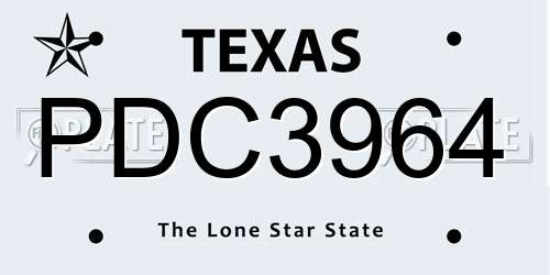 PDC3964 Texas License Plate