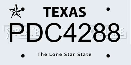 PDC4288 Texas License Plate
