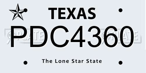 PDC4360 Texas License Plate