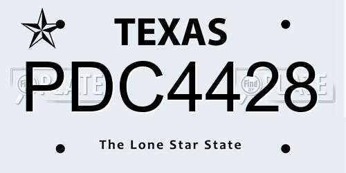 PDC4428 Texas License Plate